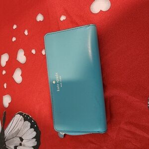 Kate Spade Blue Wallet Leather Texture